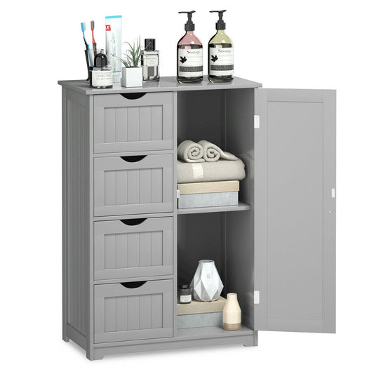 4 Drawer Wooden Standing Storage Cabinet