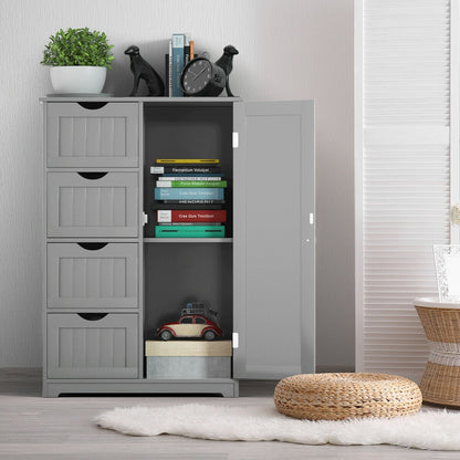 4 Drawer Wooden Standing Storage Cabinet