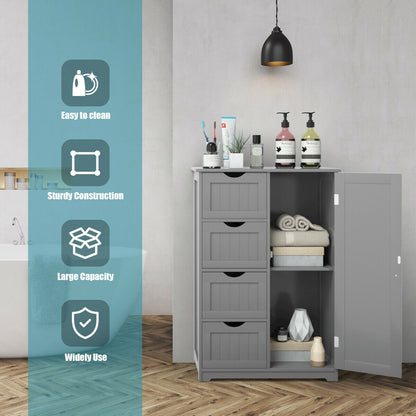 4 Drawer Wooden Standing Storage Cabinet