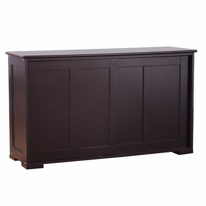 Stackable Kitchen Sideboard Cabinet with Adjustable Shelf for Pantry Dining or Entryway Storage in Brown
