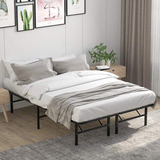 Compact Foldable Metal Platform Bed with Tool-Free Assembly – Full Size