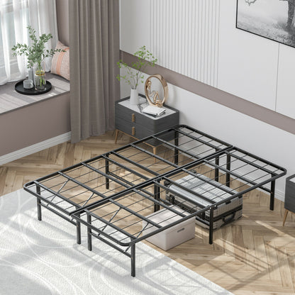 Compact Foldable Metal Platform Bed with Tool-Free Assembly – Full Size