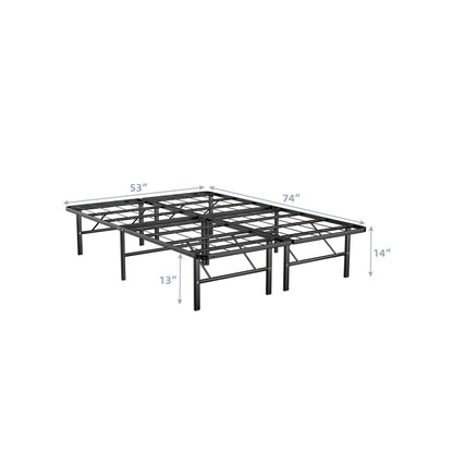 Compact Foldable Metal Platform Bed with Tool-Free Assembly – Full Size