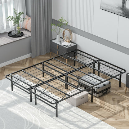 Compact Foldable Metal Platform Bed with Tool-Free Assembly – Queen Size