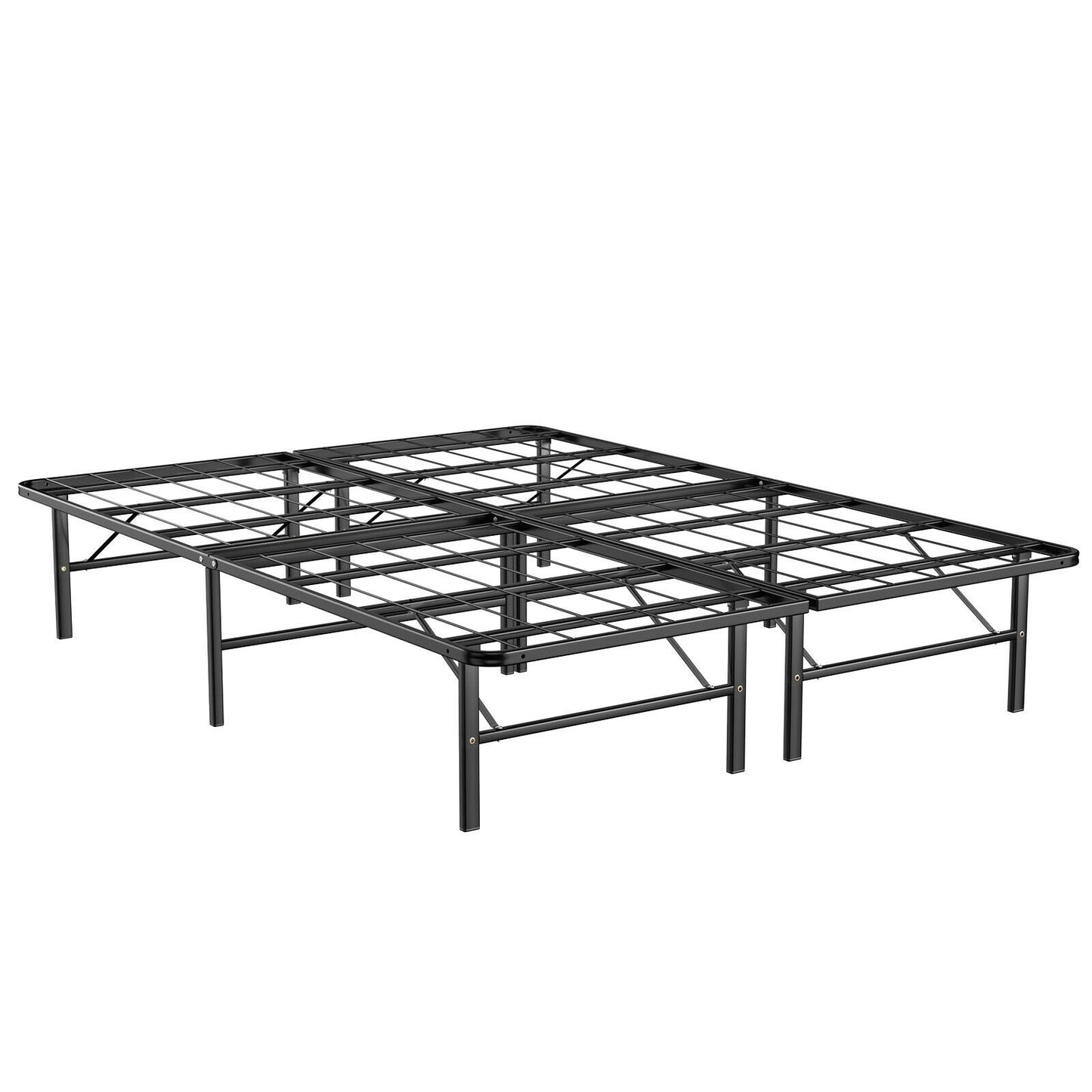 Compact Foldable Metal Platform Bed with Tool-Free Assembly – Queen Size