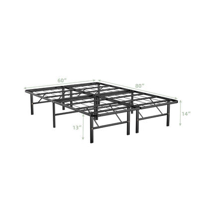 Compact Foldable Metal Platform Bed with Tool-Free Assembly – Queen Size