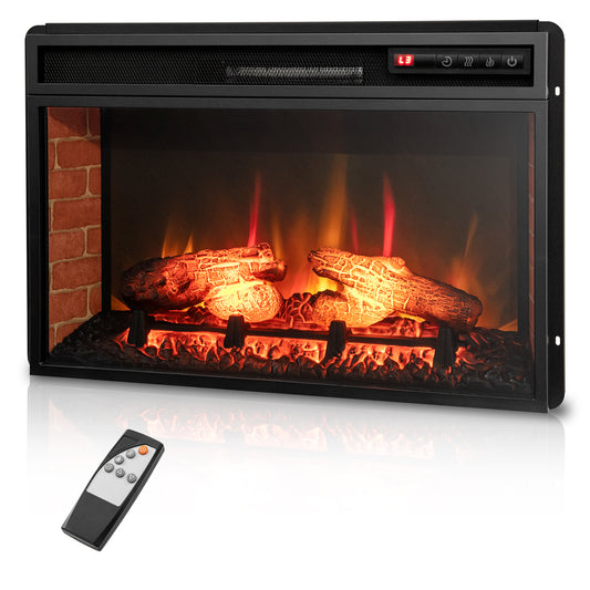 26 Inch Infrared Electric Fireplace Insert with Remote Control & Adjustable Heat