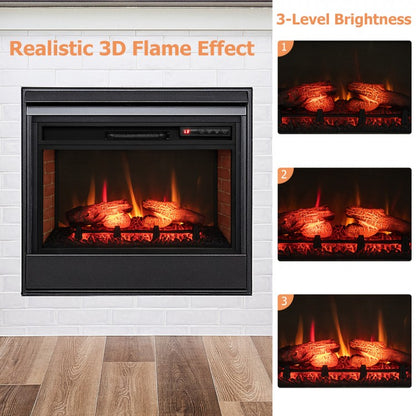 26 Inch Infrared Electric Fireplace Insert with Remote Control & Adjustable Heat