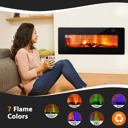Wall Mounted & Freestanding Electric Fireplace with Remote Control