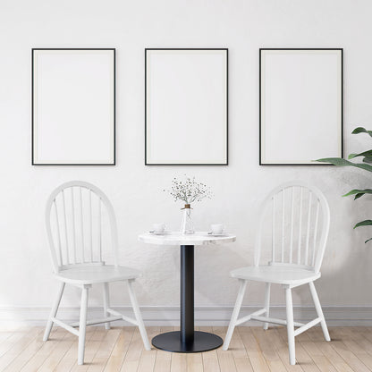 Pair of Vintage Windsor Wooden Dining Chairs with Spindle Back in White Finish
