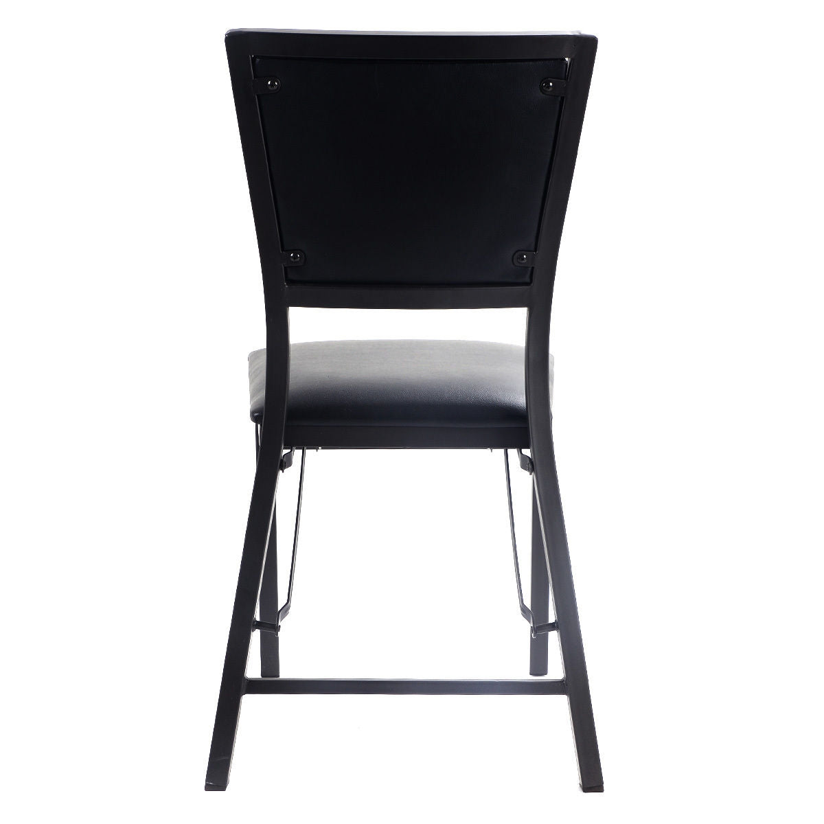 Set of 2 Foldable Metal Dining Chairs with Comfortable Seat and Space Saving Design
