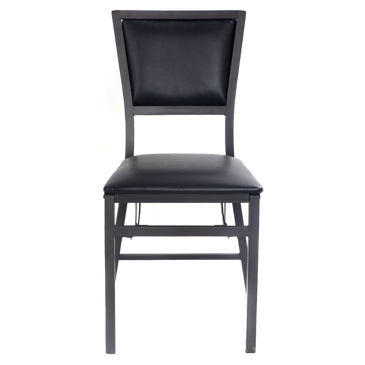 Set of 2 Foldable Metal Dining Chairs with Comfortable Seat and Space Saving Design