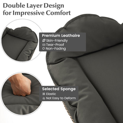 Set of 2 Stylish Swivel Bar Chairs with PU Leather Cushions Curved Support and Footrest