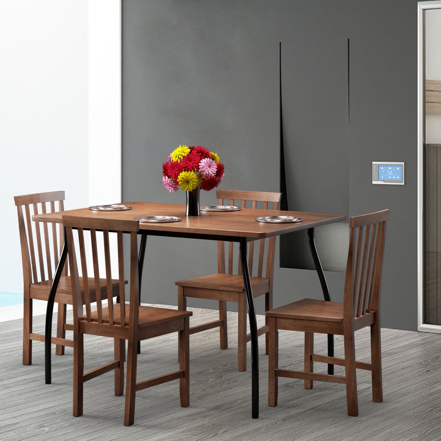 Pair of Dining Chairs with Solid Wood Legs for Dining Room and Kitchen - Stylish and Durable