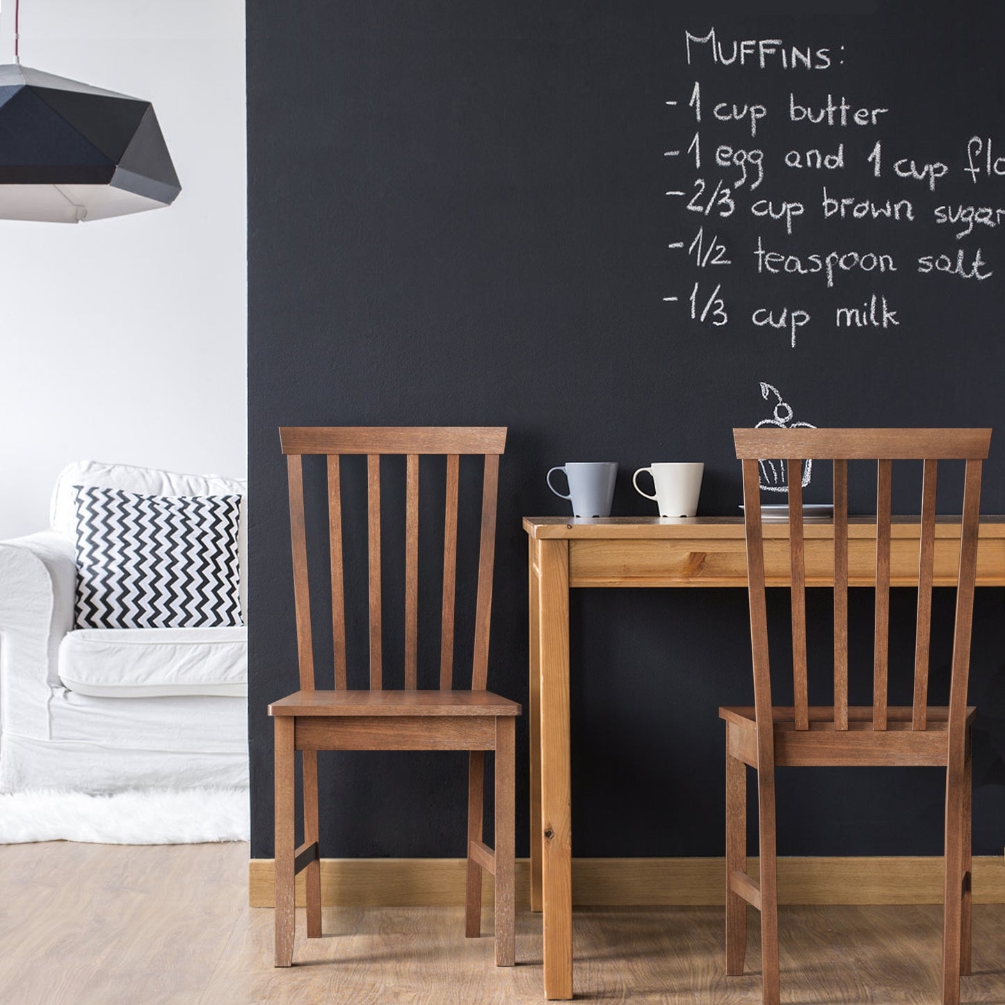 Pair of Dining Chairs with Solid Wood Legs for Dining Room and Kitchen - Stylish and Durable