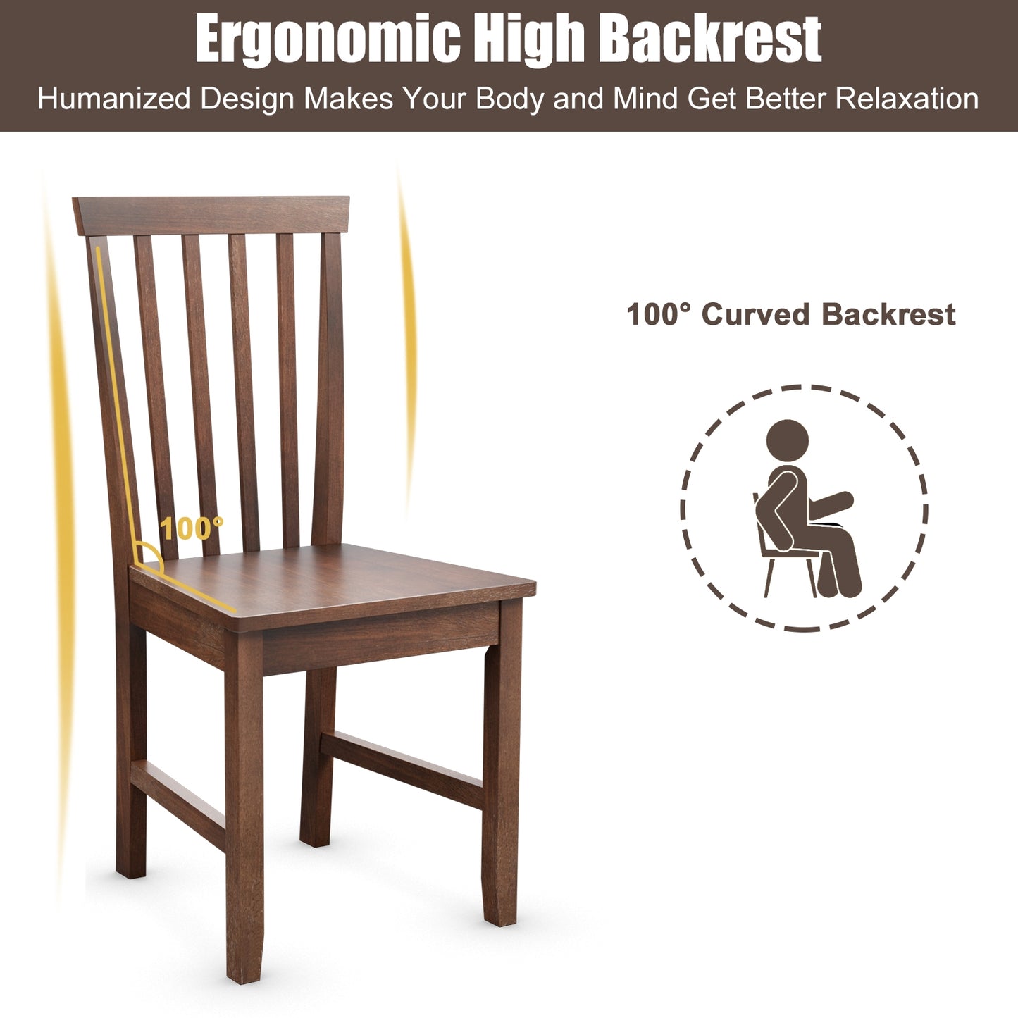 Pair of Dining Chairs with Solid Wood Legs for Dining Room and Kitchen - Stylish and Durable