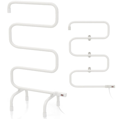 Premium White Towel Warmer - Wall-Mounted or Freestanding with 5 Bars