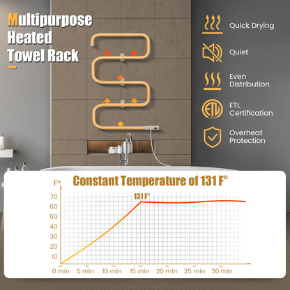 Premium White Towel Warmer - Wall-Mounted or Freestanding with 5 Bars
