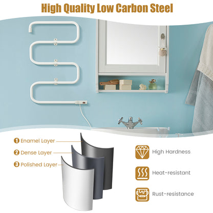 Premium White Towel Warmer - Wall-Mounted or Freestanding with 5 Bars