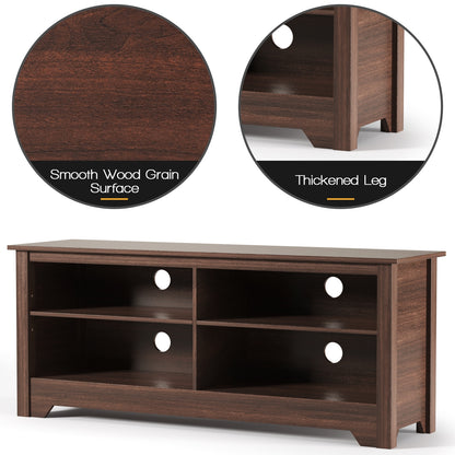 Wooden TV Stand with Adjustable Shelves for TVs up to 60 Inches