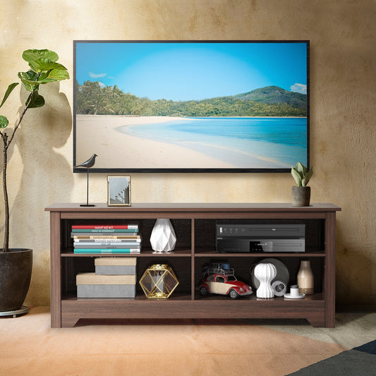 Wooden TV Stand with Adjustable Shelves for TVs up to 60 Inches