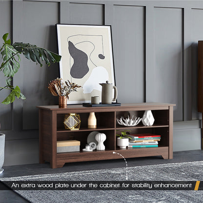 Wooden TV Stand with Adjustable Shelves for TVs up to 60 Inches