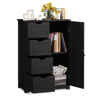 4 Drawer Wooden Standing Storage Cabinet