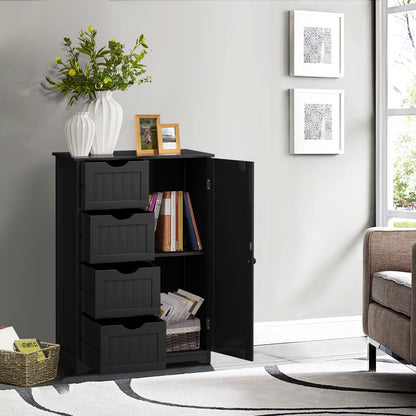 4 Drawer Wooden Standing Storage Cabinet