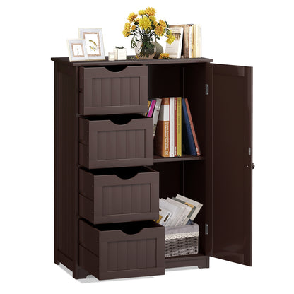 4 Drawer Wooden Standing Storage Cabinet
