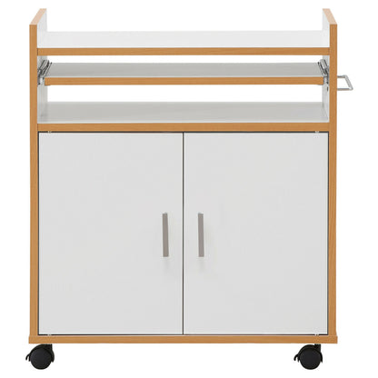 Rolling Kitchen Island Cart with Storage Cabinet Removable Shelf and Towel Rack