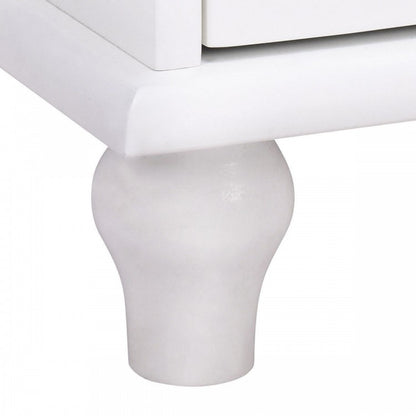 Elegant White Wooden 2 Door Storage Cabinet with Adjustable Shelves