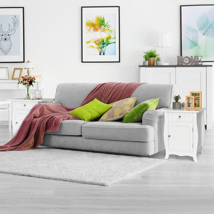 Wooden End Table with Drawer and Cabinet Storage Accent Nightstand