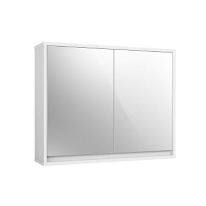Wall-Mounted Double Mirrored Medicine Cabinet with Hidden Handle