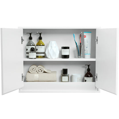 Wall-Mounted Double Mirrored Medicine Cabinet with Hidden Handle
