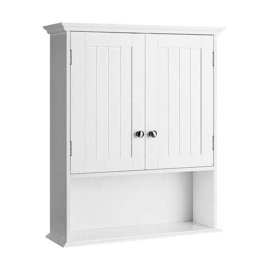 Wall-Mounted Bathroom Storage Cabinet with Doors & Adjustable Shelves