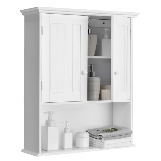 Wall-Mounted Medicine Cabinet with Adjustable Shelves and Storage