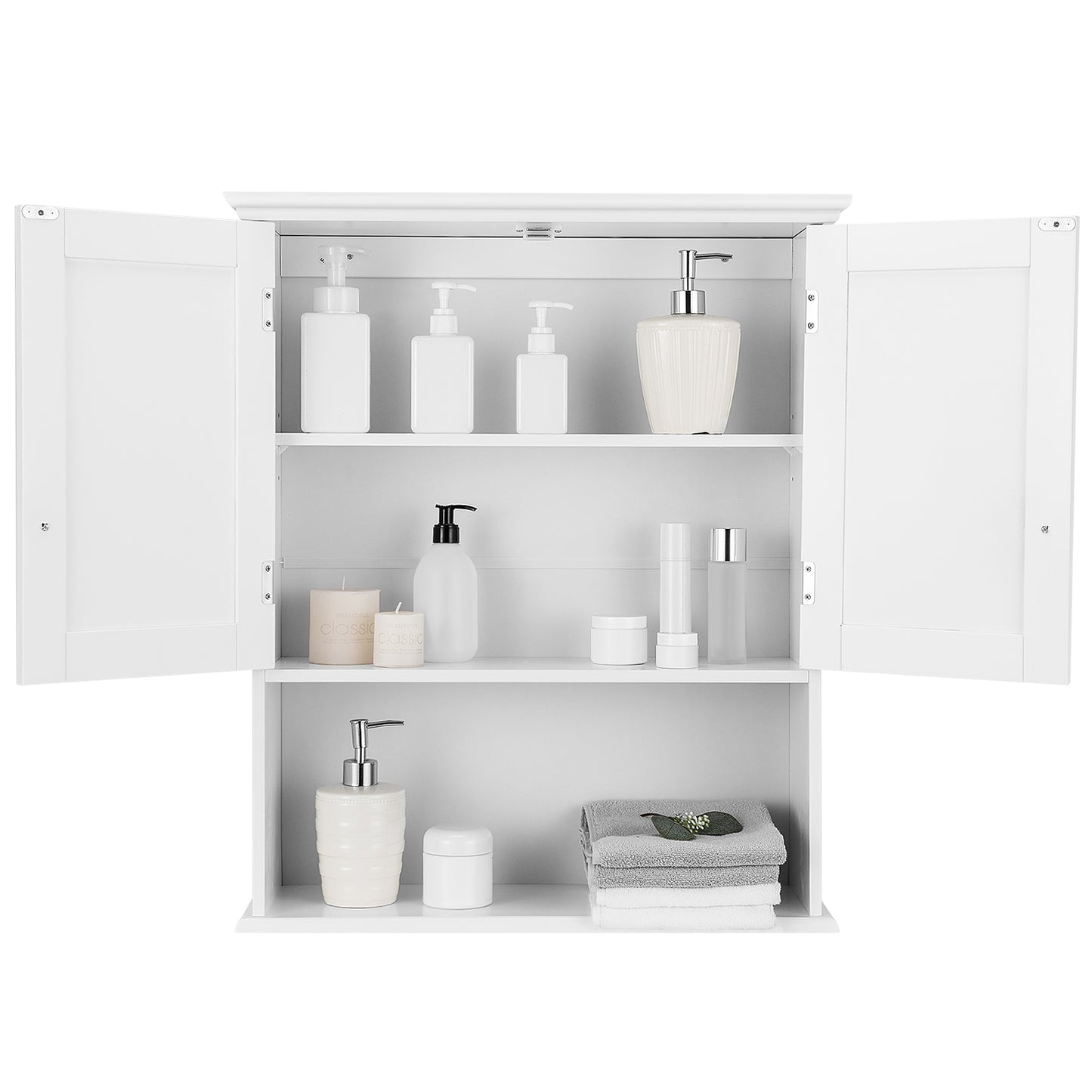 Wall-Mounted Medicine Cabinet with Adjustable Shelves and Storage