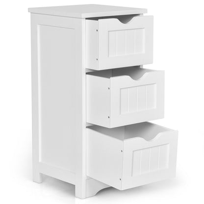 Elegant 3 Tier Freestanding Wooden Bathroom Storage Cabinet