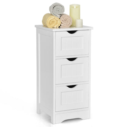 Elegant 3 Tier Freestanding Wooden Bathroom Storage Cabinet