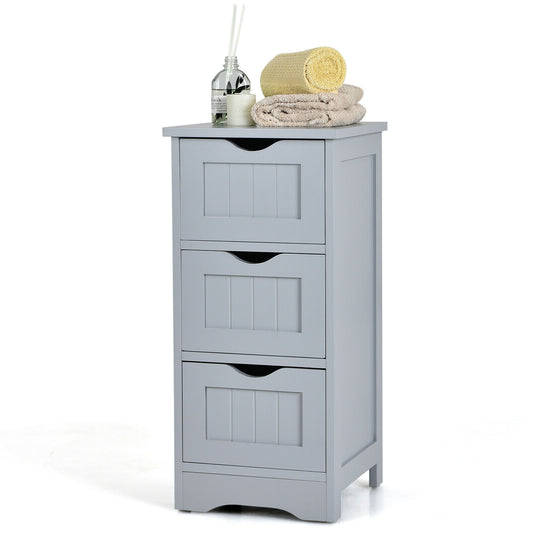 Elegant 3 Tier Freestanding Wooden Bathroom Storage Cabinet