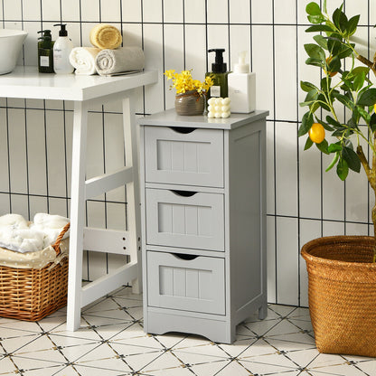 Elegant 3 Tier Freestanding Wooden Bathroom Storage Cabinet