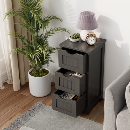 Elegant 3 Tier Freestanding Wooden Bathroom Storage Cabinet