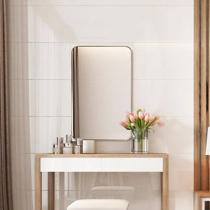 32" x 20" Wall-Mounted Rectangle Mirror with Metal Frame - Golden