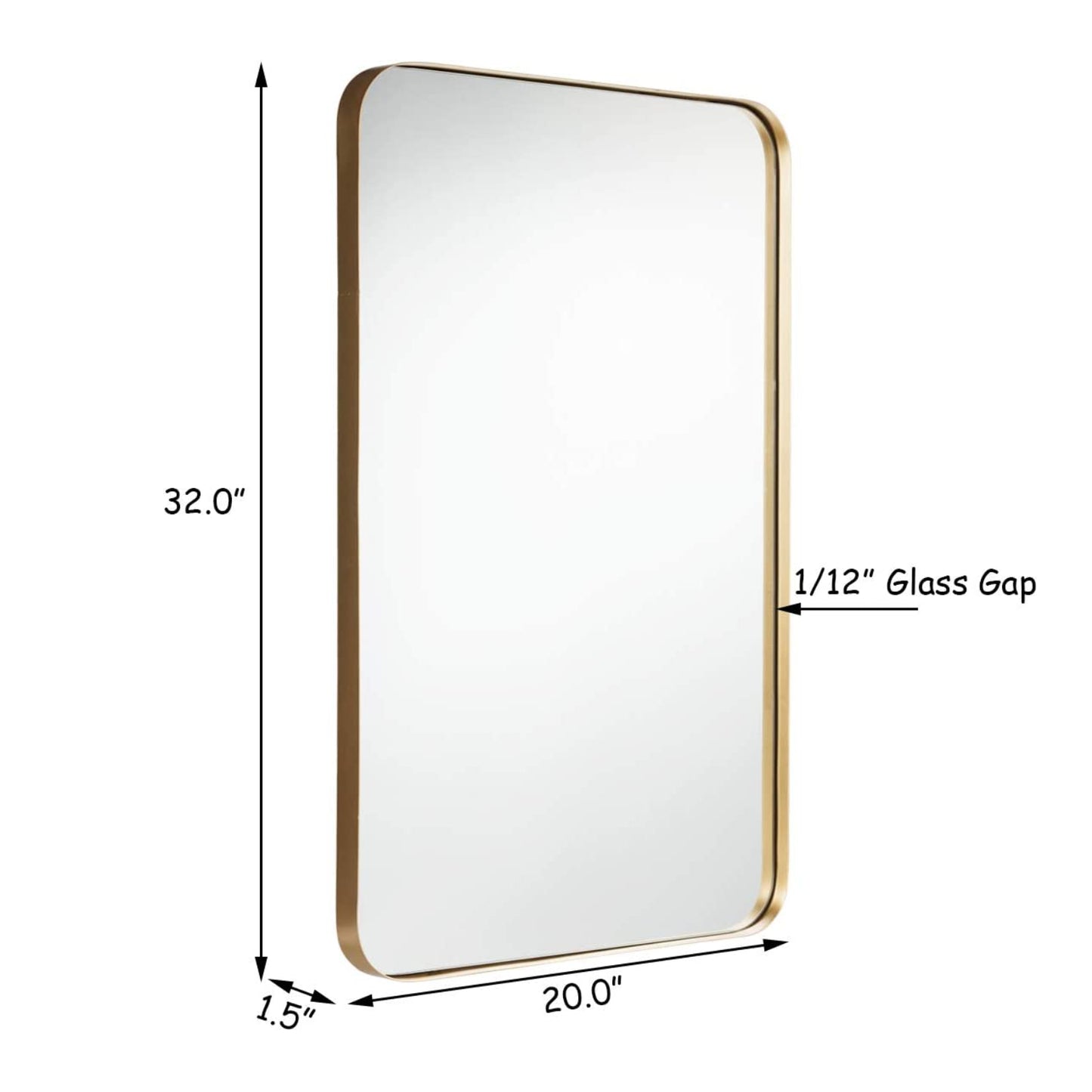 32" x 20" Wall-Mounted Rectangle Mirror with Metal Frame - Golden