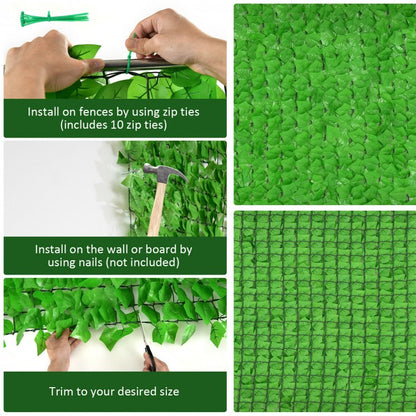 118" x 39" Artificial Ivy Privacy Fence – Lush Green Vine Décor for Outdoor & Indoor Spaces