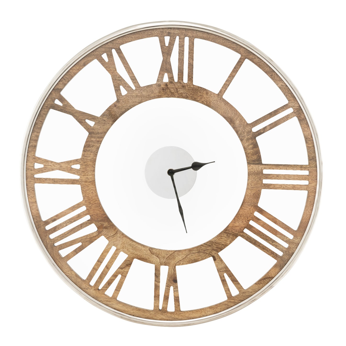 16 Inch Silent Quartz Wall Clock with Classic Roman Numerals and Elegant Frame