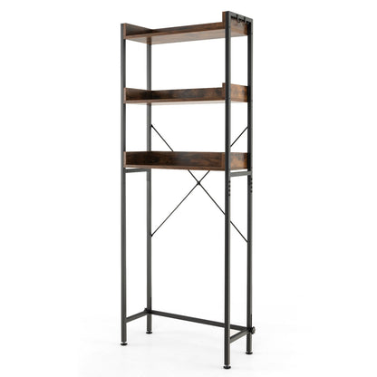 Over-The-Toilet Storage with Hooks & Adjustable Bar
