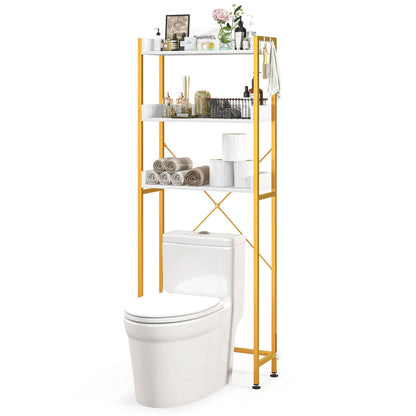 Over-The-Toilet Storage with Hooks & Adjustable Bar