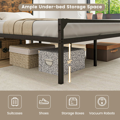 Rustic Metal Platform Bed with Headboard and Footboard - Full Size