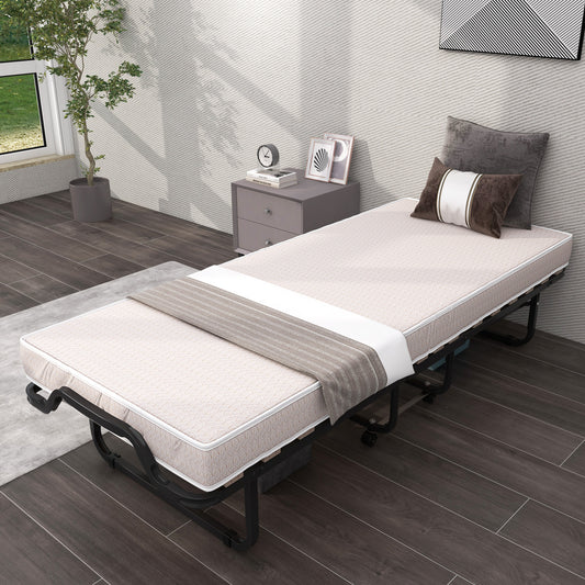 Premium Italian Made Rollaway Folding Bed with Memory Foam Mattress